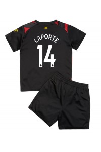 Manchester City Aymeric Laporte #14 Babyklær Borte Fotballdrakt til barn 2022-23 Korte ermer (+ Korte bukser)